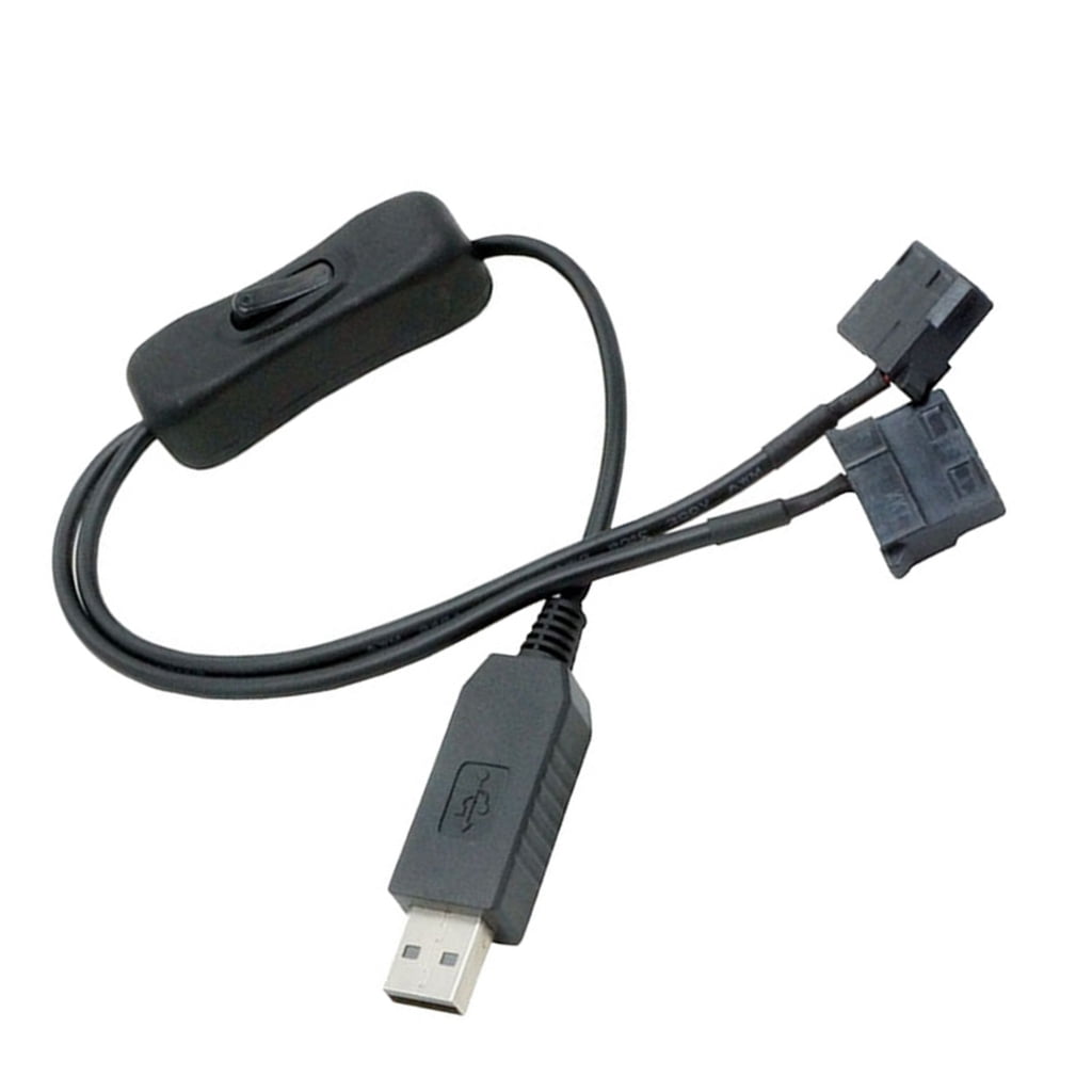 Yammee USB to 4 Pin PC Fan Power Adapter Cable 12V Sets Up Voltages ...