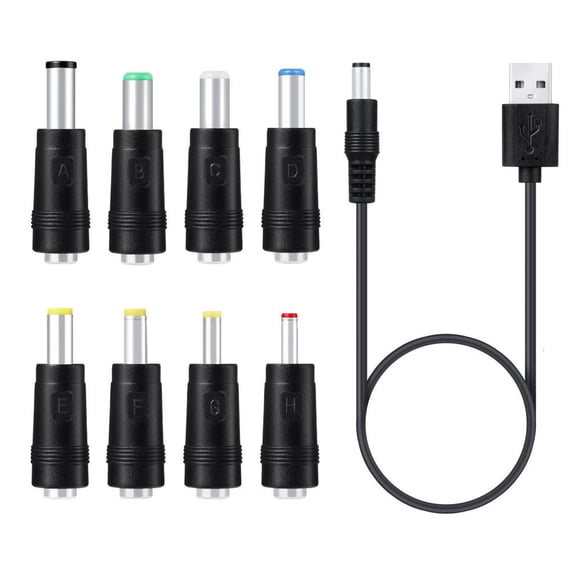 Yammee Usb to Plug, 8 in 1 Usb Plug to for Dc Plug Cable, Power Cable, Adapter with 8 P