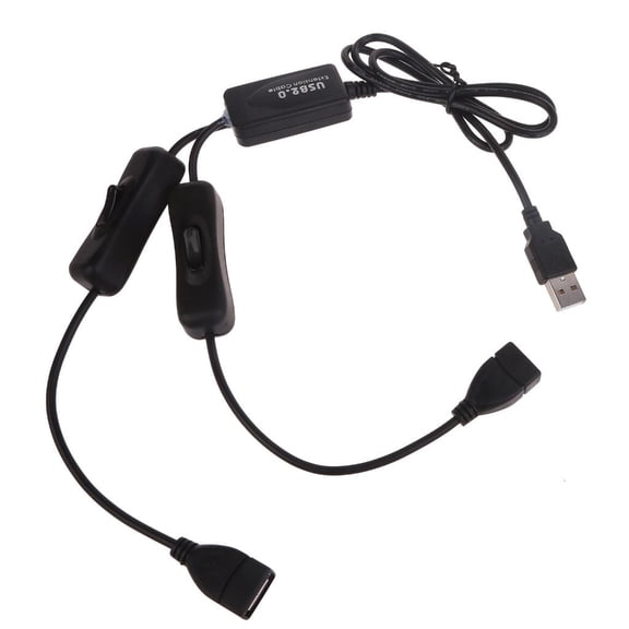 Yammee USB2.0 Extension Cable with Twin Port and Power On Off Switches Male to Female Data Line Gaming Computer Accessories