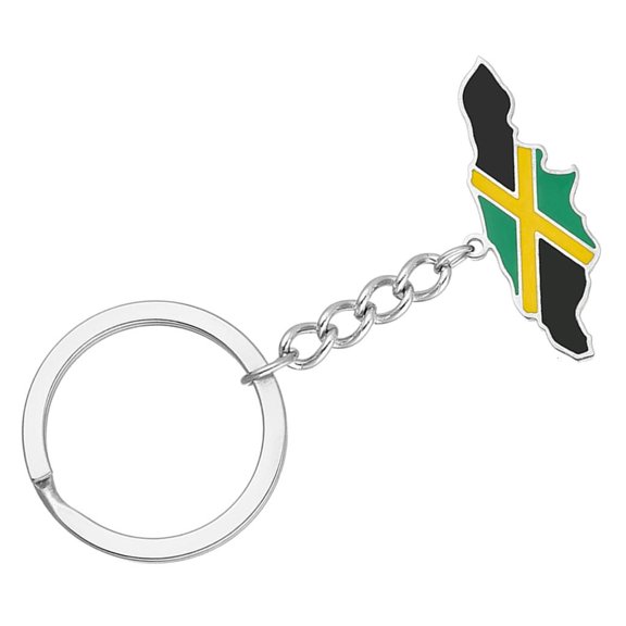 Yammee Unique Map Flag Shape Keyring Keychain Personality Stainless Steel Map Keychain
