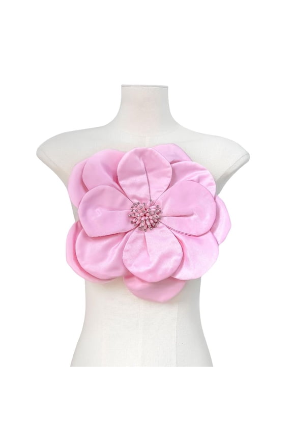 Yammee Unique Polyester Flower Lapel Pin Decoration Large Floral Brooch Women Jewelry