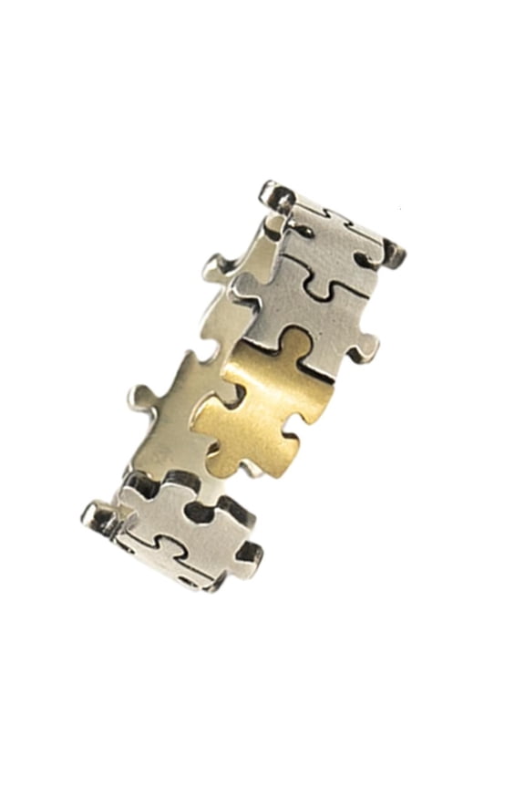 Yammee Unique Puzzle Rings Stackable Open Rings Handmade Rings Jewelry Gift for Couples