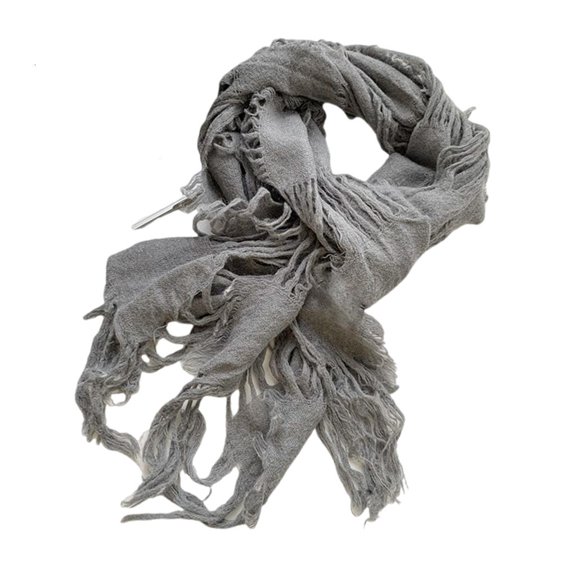 Yammee Unisex Wool Scarf Soft Ragged Neck Scarf Neck Cover for Winter Autumn Popular 2000s Distressed Scarf for Casual Shopping
