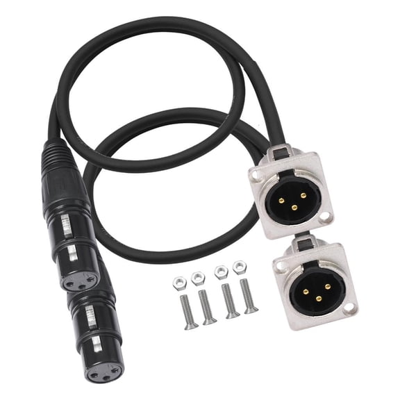 Yammee Universal Xlrs Panel Mount Adapter Shielded Contacts Durability Housing For Audios Devices Mixing Consoles 60cm OFC