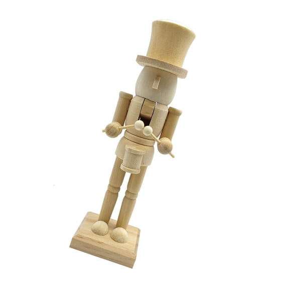 Yammee Unpainted Wood Nutcrackers Christmas King Soldiers Unfinished Puppet Figures