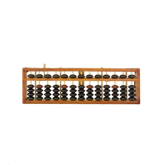 Yammee Vintage Wooden Abacus with Reset Button Traditional Math Counting Tools for Students Teachers Accountants Office Clerks