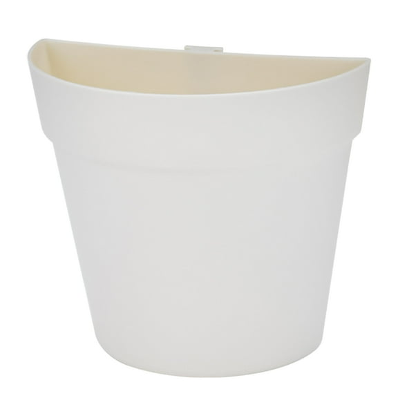 Yammee Wall Mounted Flower Pot Semicircle Shaped Plastic Plant Planter Container