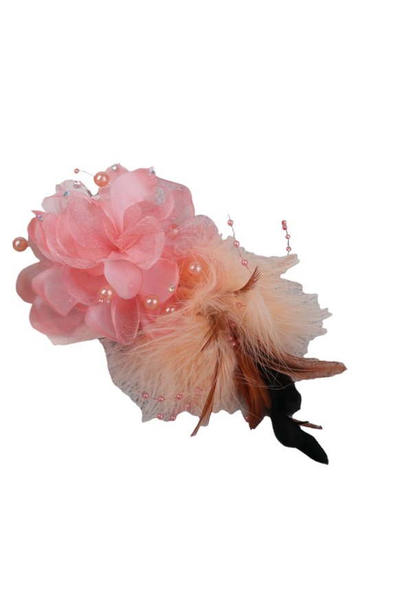 Yammee Waterproof Feather Corsage Pin Synthetic Fabric Texture Quick Attach Clip