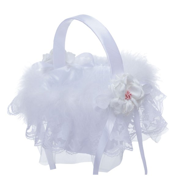 Yammee Wedding Flower Girl Basket Storage Basket with Handle Sweet Romantic Baskets