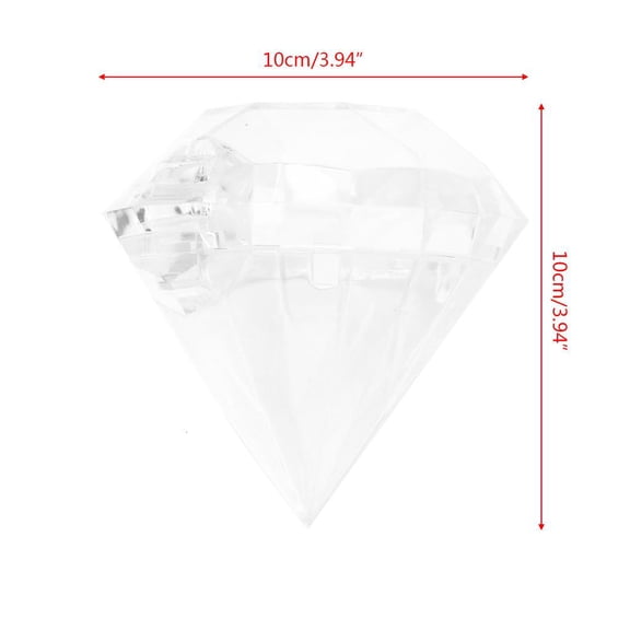 Yammee Wedding Party Home Clear Diamond Shape Transparent Plastic Candy Box Favor Decor