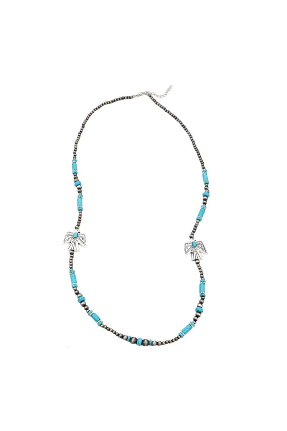 Yammee Western Cowboy Bohemian Vintage Natural Stone Choker Necklace for Men Ethnic Styles Neckchain Stylish Collarbone Chain