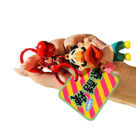 Yammee Whimsical Keychain with Cute Ugly Uncle Character Creative Bag Pendant Keyring