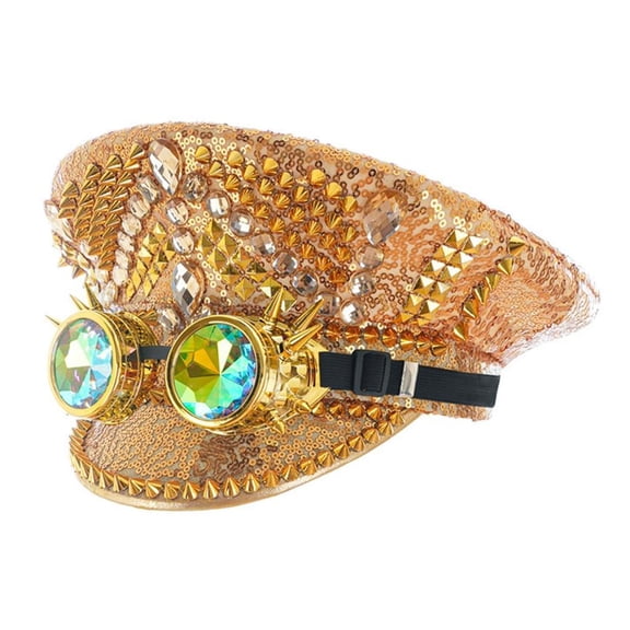 Yammee Women Wedding Hen Do Bride Hat Military Hat Captain Hat Luxury Rhinest