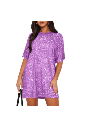 Sequin T Shirt Dresses for Women