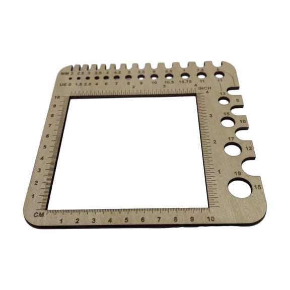 Yammee Wood Knitting Gauge Ruler Knitting Needle Ruler Wood Crochet Yarns Knitting Gauge Knitting Needle Measuring Tool
