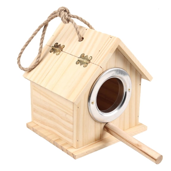Yammee Wooden Bird House Parakeet Nest Box Bedding Bird Nesting House For Cage
