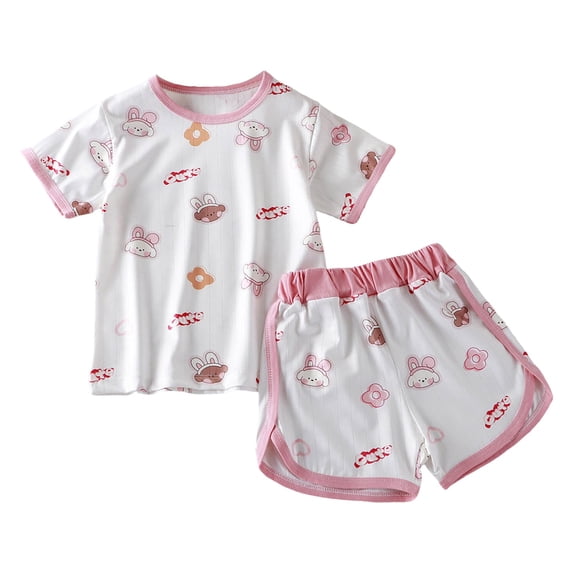 Yammkia 2PCS Outfits Kids Sports Tracksuits Girls 2 Piece Outfit Summer Short Set Sleeveless Bow Knot Tank Top and Shorts Cute Clothes For Toddler Girls for 12-18 Months,Light Pink