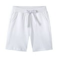 thumbnail image 1 of Yammkia Athletic Shorts for Boys Summer Clothes Toddler Baby Pull on Short Casual Athletic Jogger Elastic Waistband Solid Color Knit Shorts 18 24 Months 3T 4T 5T 6T 7T 8T 9T (White,18-24 Months）, 1 of 3