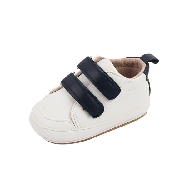Yammkia Baby Boy Sneakers Baby Walking Shoes For Boys Baby Boys Girls High Top Ankle PU Leather Sneakers Soft Rubber Sole Oxford Anti-Slip Shoes for 4,Dark Blue