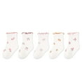 thumbnail image 1 of Yammkia Baby Girls Knee High Socks Cotton Baby Socks 5PCS Toddler Little Kid Children Comfortable Girls Cotton Socks for S,E, 1 of 5