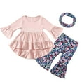 thumbnail image 1 of Yammkia Baby Girls' Pant Sets Baby Toddler Girl Clothes Long Sleeve Tops + Pants + Headband 3 Pcs Outfit Set Size 18 24 Months (Q,18-24 Months), 1 of 4