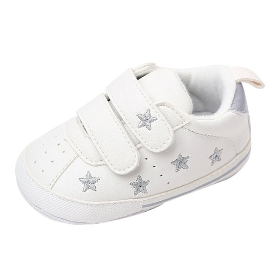 Yammkia Baby Sneakers Baby Walking Shoes For Girls Baby Boys Girls Shoes Non-Slip Rubber Sole Sneakers First Walking Toddler Crib Shoes Flats for 5,Silver