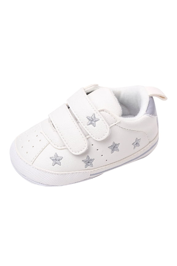 Baby Sneakers Baby Walking Shoes For Girls Baby Boys Girls Shoes Non-Slip Rubber Sole Sneakers First Walking Toddler Crib Shoes Flats for 6,Silver