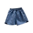 thumbnail image 1 of Yammkia Boy Clothes Girls Shorts Pajamas Baby Girls' and Toddler Tie Front Denim Pull On Shorts for 5-6 Years,Blue, 1 of 5