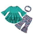 thumbnail image 1 of Yammkia Girls Long Sleeve Shirt and Pants Set Little Girls Clothes Set Cute Girls Outfits Long Sleeve Tops and Pants Set Size 4T 5T (B,4-5 Years), 1 of 4