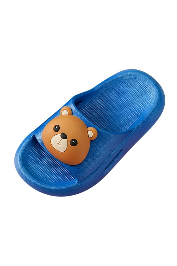 Kid's Cloud Slides Girls Boys Comfort Non-Slip Thick Sole Pillow Slippers for 5.5-6 Years,Blue