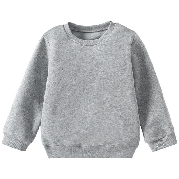 Yammkia Kids Boys Sweatshirt Boys' Big Long Sleeve Crewneck Pullover Size 5T 6T (Grey,5-6 Years)
