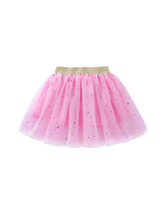 Kids Tutu Princess Tutu Ballet Layered Tulle Skirts for Girls for Dance Dress Up,Pink 5-6 Years