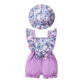 thumbnail image 1 of Yammkia Girl Clothes Baby Girl Clothes Toddler Outfit Tank Tops Ruffle Sleeveless Shirt Linen Shorts Cute Two Piece Outfit Summer for 18,Purple, 1 of 6