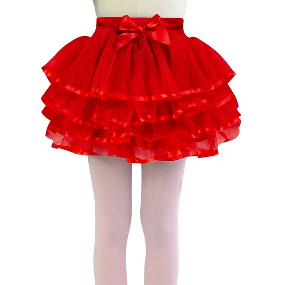 Yammkia Pink Tutu Toddler Layered Tulle Tutu Skirt for Girls Birthday Girl Tutu Skirt,Red 8-10 Years