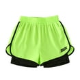 thumbnail image 1 of Yammkia Soccer Shorts Boys 2 in 1 Athletic Active Shorts Quick Dry Running Workout Gym Sports Basketball Shorts with Liner Sizes 5-14 Years (Green, Size 11-12 Years）, 1 of 8