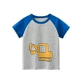thumbnail image 1 of Yammkia Summer Tops For Boys Girls Crewneck Cartoon Car Print Toddler Kids Baby Cars Print T Shirts Daily Clothes For Little Boys for 2 Years,Blue, 1 of 2