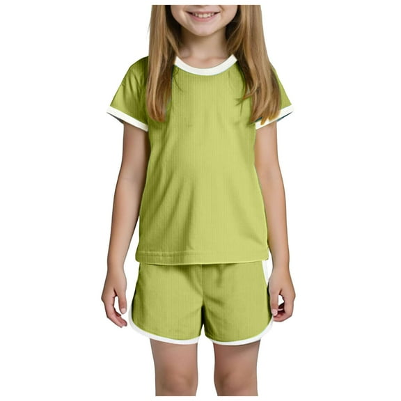 Yammkia Toddler Girls Outfit Sets Baby Girl Outfit Toddler T Shirt Shorts 2pcs Set Matching Suit Boy Summer Clothes for 12M,Green