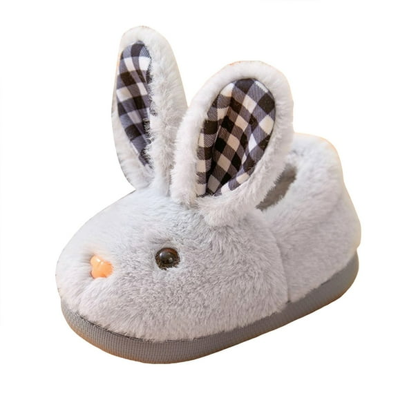 Yammkia Toddler House Slippers Boys Girls Winter Slippers Kids Slippers Indoor Home Shoes Warm for 18-24 Month,Grey