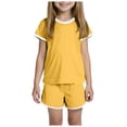 thumbnail image 1 of Yammkia Toddler Outfits For Girls Baby Girl Clothes Summer Cute Outfit for 6M,Yellow, 1 of 6