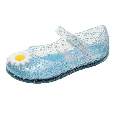 Yammkia Toddler Sandles Girls Rubber Sole Closed Toe Princess Summer Shoes for 2.5-3Years,Blue