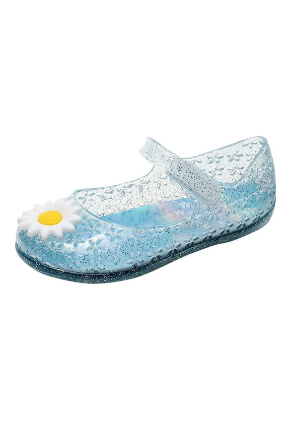 Toddler Sandles Girls Rubber Sole Closed Toe Princess Summer Shoes for 2.5-3Years,Blue