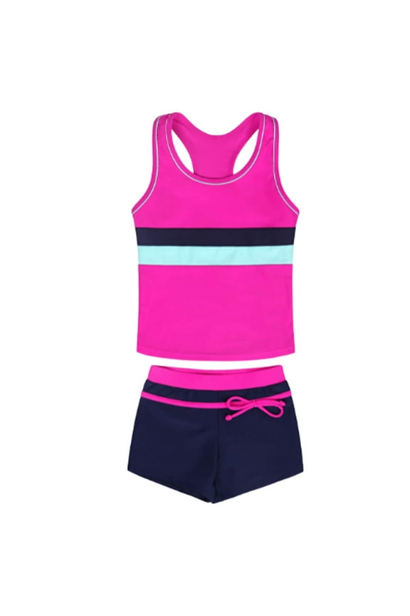 Toddler Swimsuit Girl 2 Piece Girl Tankini Bathing Suits Kid Summer Sleeveless Vest Top Shorts Two-Piece Swimsuit Beach Swimwear for 4XL,Purple