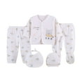 thumbnail image 1 of Yammkia Unisex Baby Clothes 5 Piece Layette Sets Cotton Clothes Gift Set for 0-3 Months 0-3 Months (Yellow,0-3 Months), 1 of 7