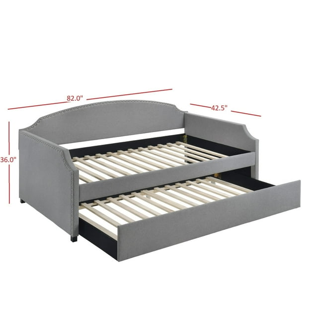 Yamna Upholstered Twin Daybed Grey