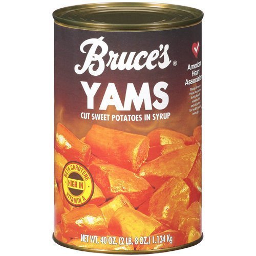 Yams, Cut Sweet Potatoes in Syrup,40oz Can (Pack of 2) (Choose Can