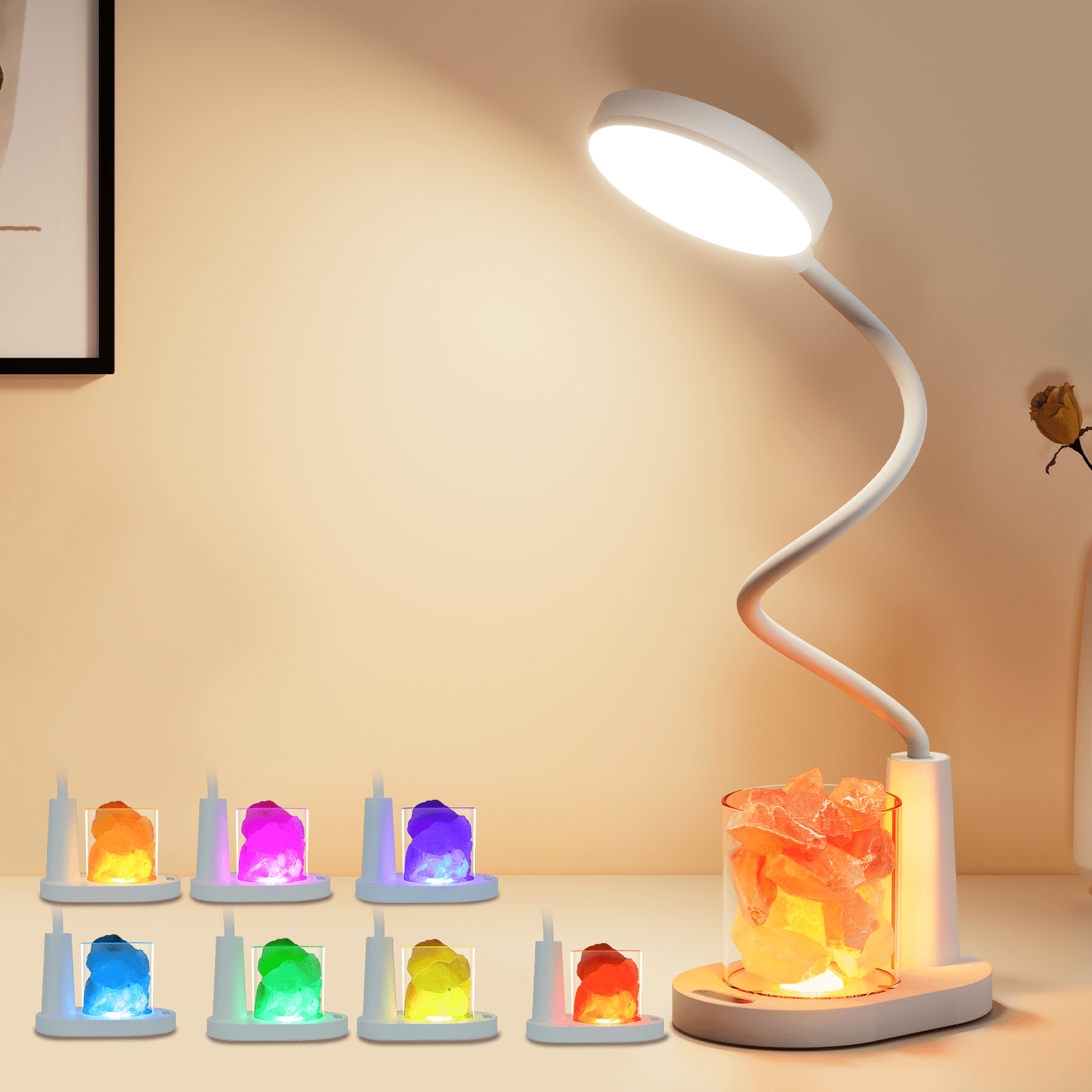 Hot sale décor de chambre LED Night Lights sans fil Crystal RGB Lampe de  table lampe