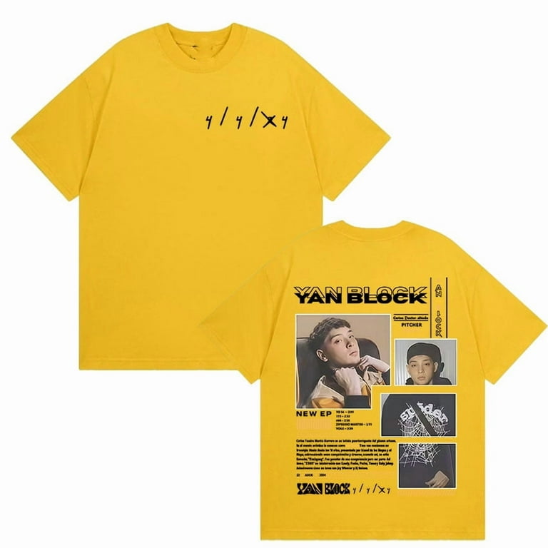 Yan Block 2025 Tour Unisex Short Sleeve Cotton Retro Oversized Hip