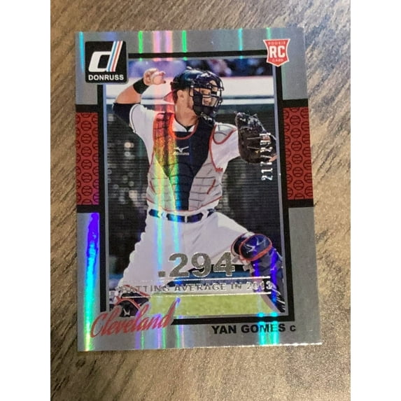 Donruss Yan Gomes Cleveland Indians MLB 2014 Trading Card Stat Line Season numbered /294