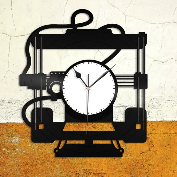 YanGxx 3d Printer Vinyl Wall Clock Unique Gift for Friends Home Living Room Decoration Vintage Design Office Bar Room Home Decor