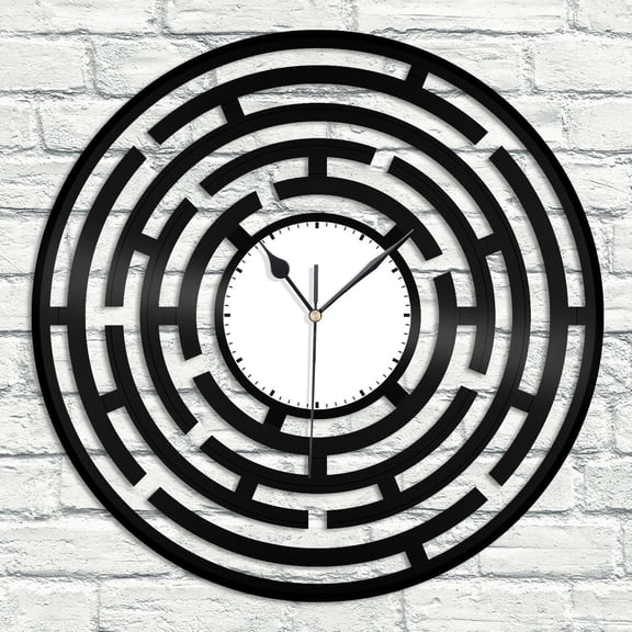 YanGxx Abstract Labyrinth Vinyl Wall Clock Souvenir Gift Home Living Room Decoration Vintage Design Office Bar Room Home Decor